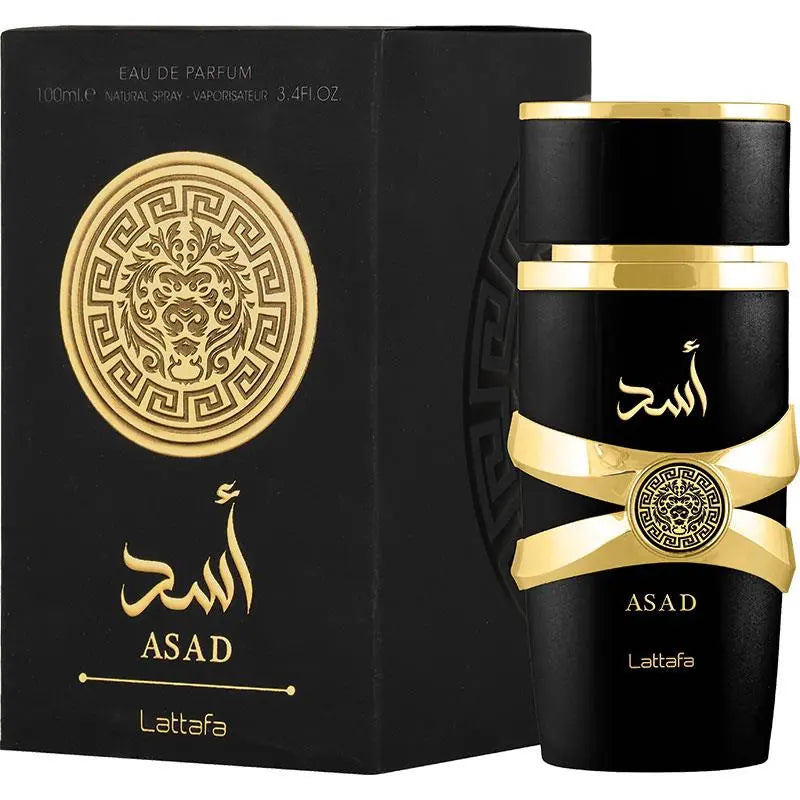 Lattafa Asad perfume bottle with box